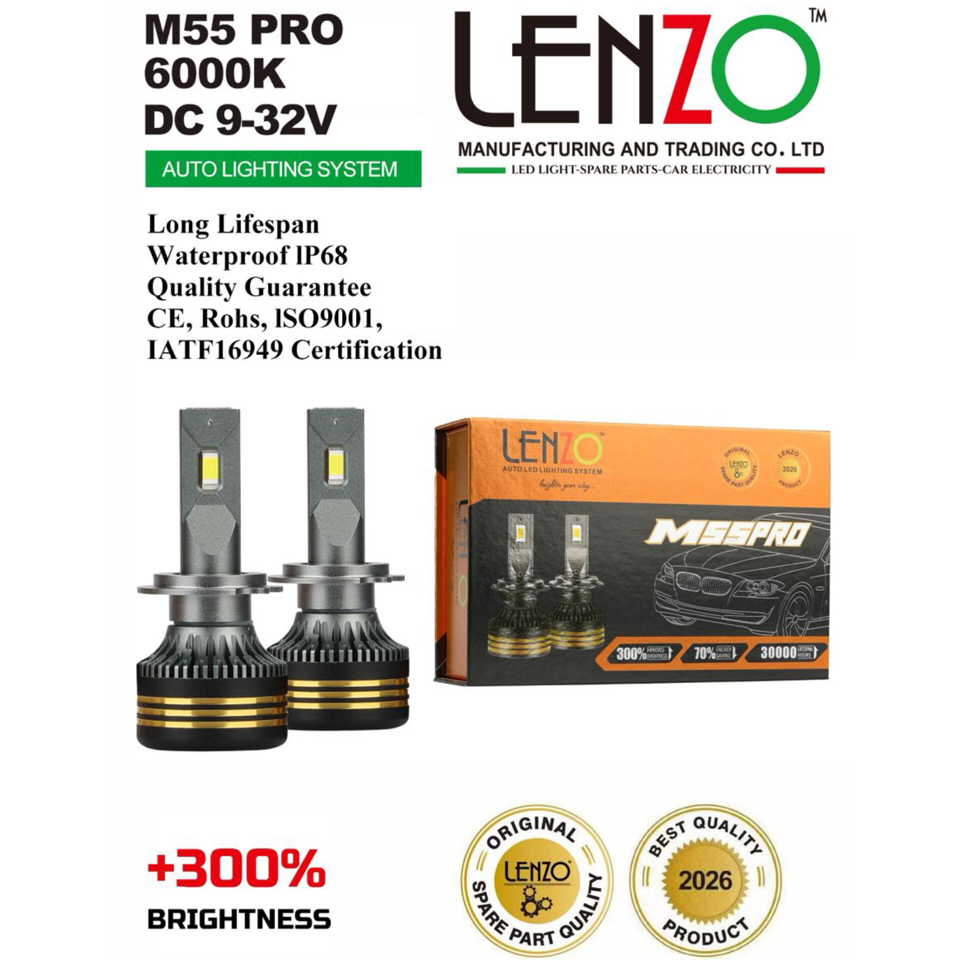 هدلایت M55 PRO لنزو 6000k/سفید