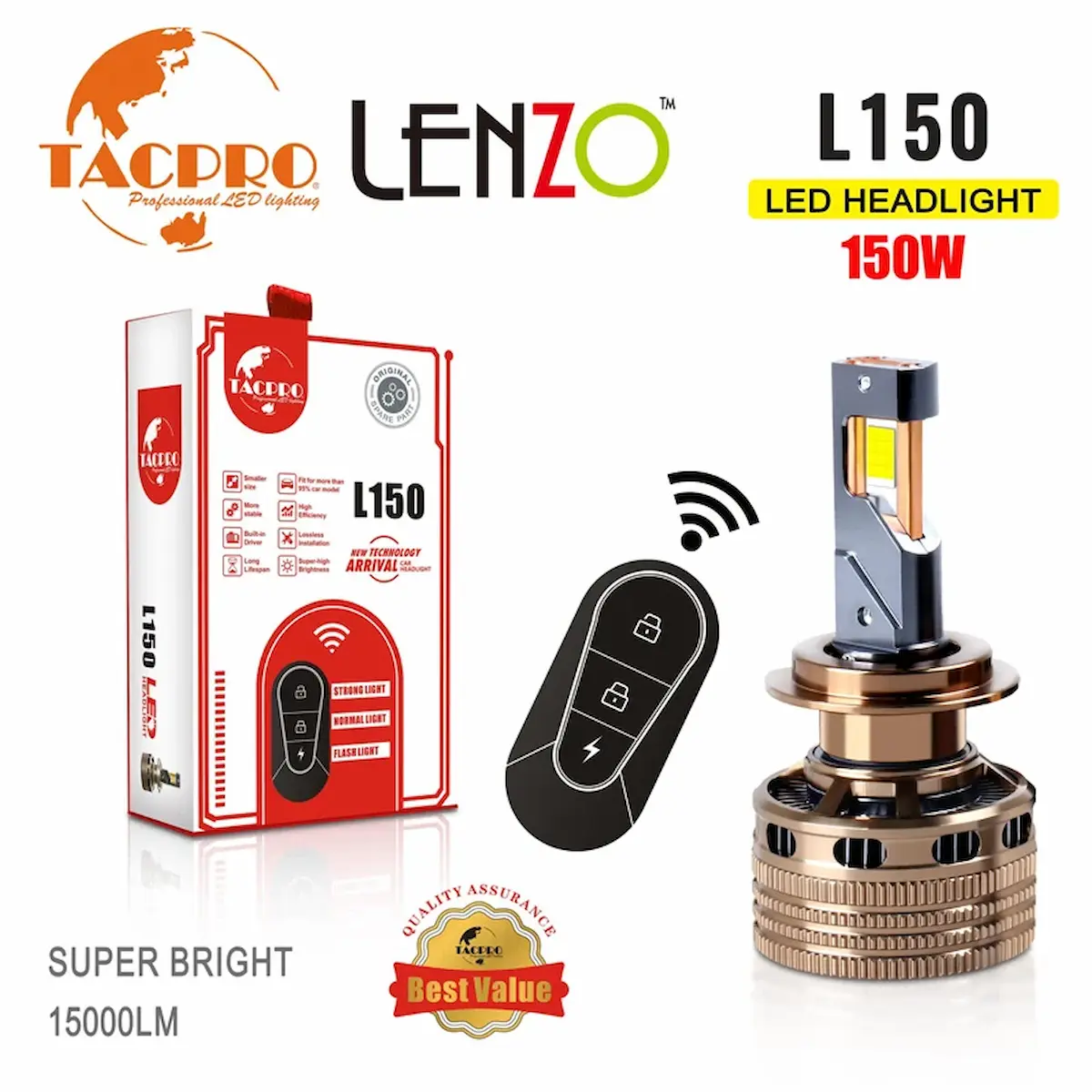 هدلایت ریموت دار  L150 برند TACPRO